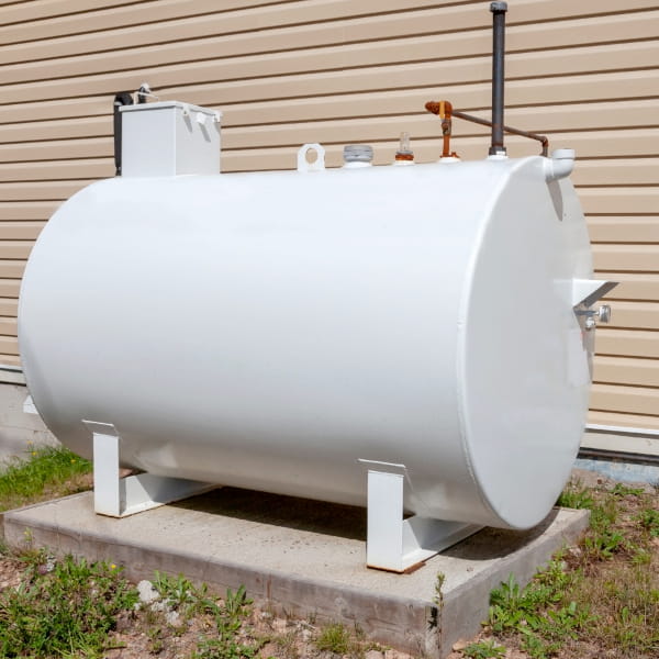 An example of a new above ground oil tank installed after removing an old underground oil tank in New Jersey.