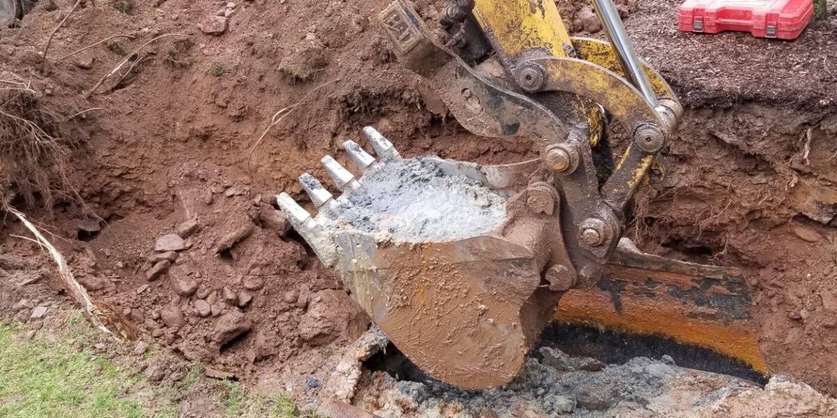 Sand filled underground oil tank